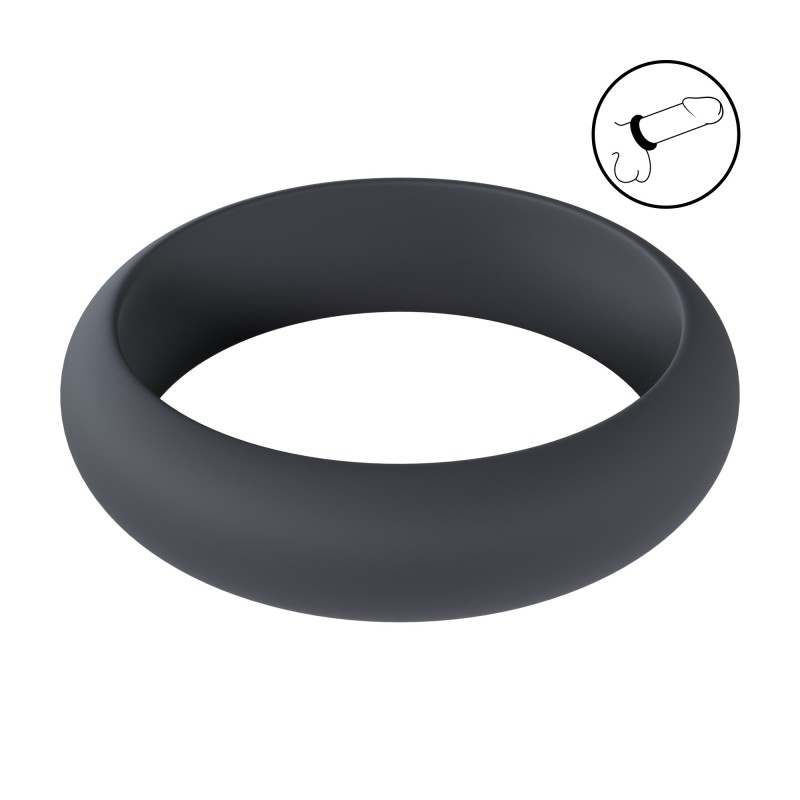 Levelz Wide O Silicone Cockring - S - 30mm - Black