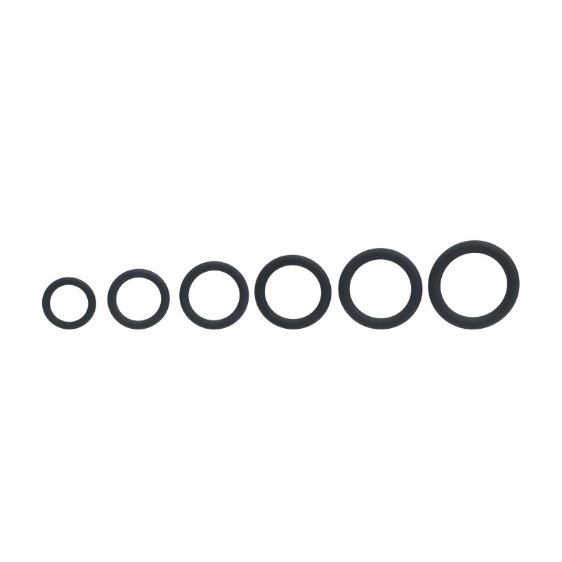 Levelz Classic Silicone Cockring Set of 6 - Black