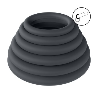 Levelz Classic Silicone Cockring Set of 6 - Black