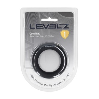 Levelz Liquid Silicone Cockring - L - Black