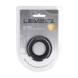 Levelz Liquid Silicone Cockring - M - Black