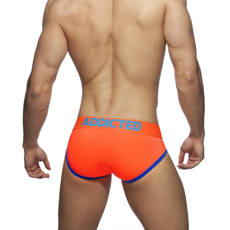 Addicted AD917 Neon Cockring Swimderwear Brief Neon Orange