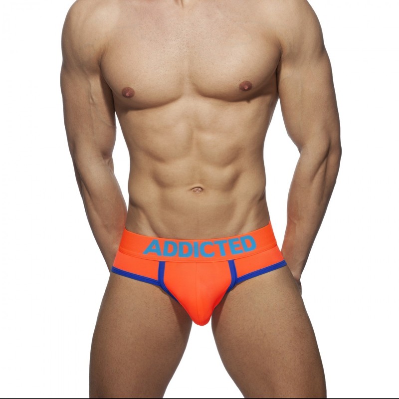 Addicted AD917 Neon Cockring Swimderwear Brief Neon Orange