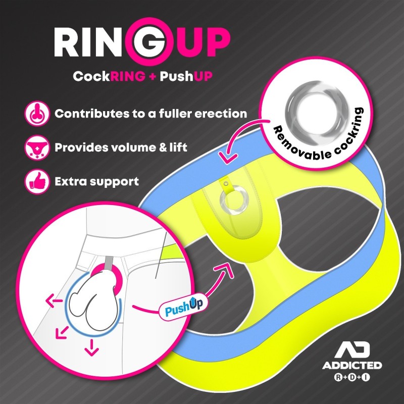 Addicted AD917 Neon Cockring Swimderwear Brief Neon Pink