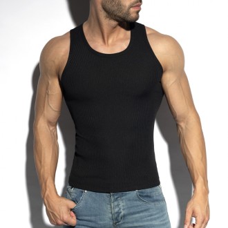 ES Collection TS313 Recycled Rib Sports Tank Top Black