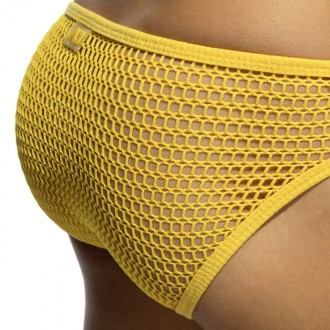 Addicted AD1427 Openwork Fabric Bikini Brief Yellow
