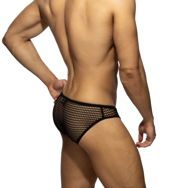 Addicted AD1427 Openwork Fabric Bikini Brief Black
