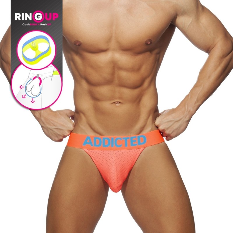 Addicted AD954 Ring Up Neon Mesh Jock Neon Orange Addicted AD954 Ring Up Neon Mesh Jock Neon Orange
