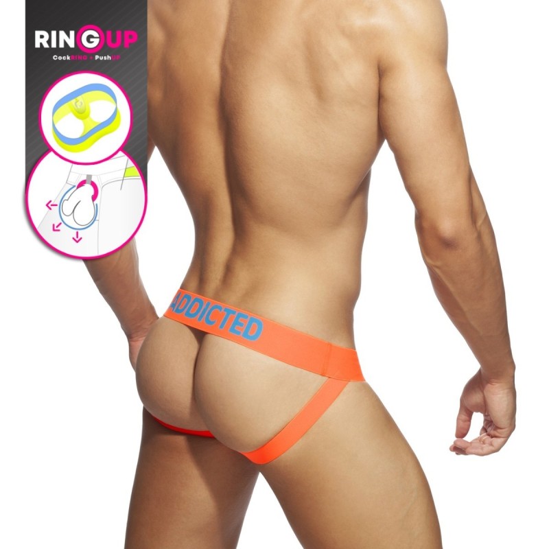 Addicted AD954 Ring Up Neon Mesh Jock Neon Orange Addicted AD954 Ring Up Neon Mesh Jock Neon Orange