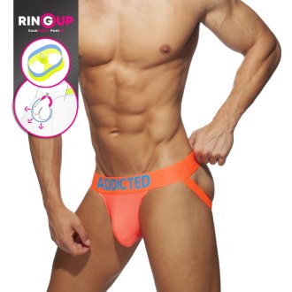 Addicted AD954 Ring Up Neon Mesh Jock Neon Orange