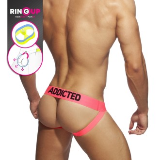 Addicted AD954 Ring Up Neon Mesh Jock Neon Pink