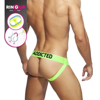 Addicted AD954 Ring Up Neon Mesh Jock Neon Green
