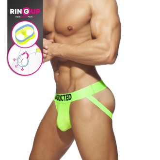 Addicted AD954 Ring Up Neon Mesh Jock Neon Green