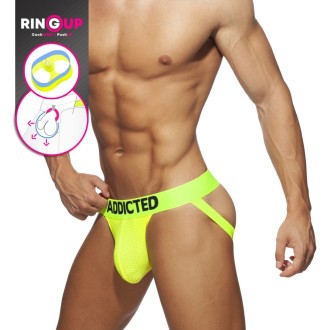 Addicted AD954 Ring Up Neon Mesh Jock Neon Yellow