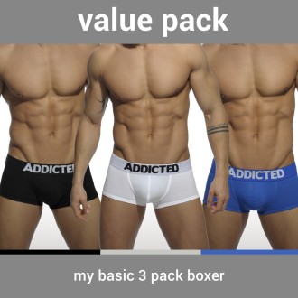 Addicted My Basic 3 Pack Boxer | BiBo Fashion