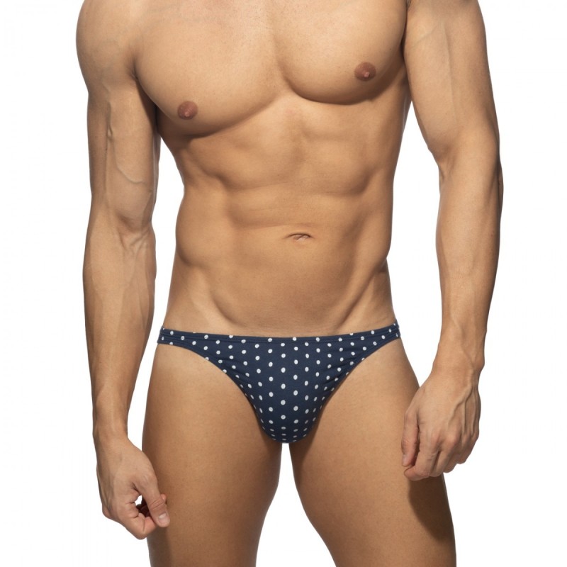 Addicted AD1402 Cum Dots Thong Navy