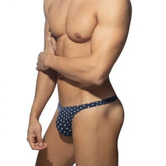 Addicted AD1402 Cum Dots Thong Navy