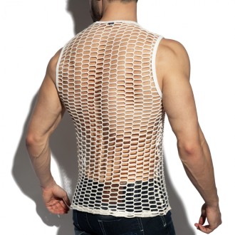 ES Collection TS365 Fishing Line Tank Top Ivory