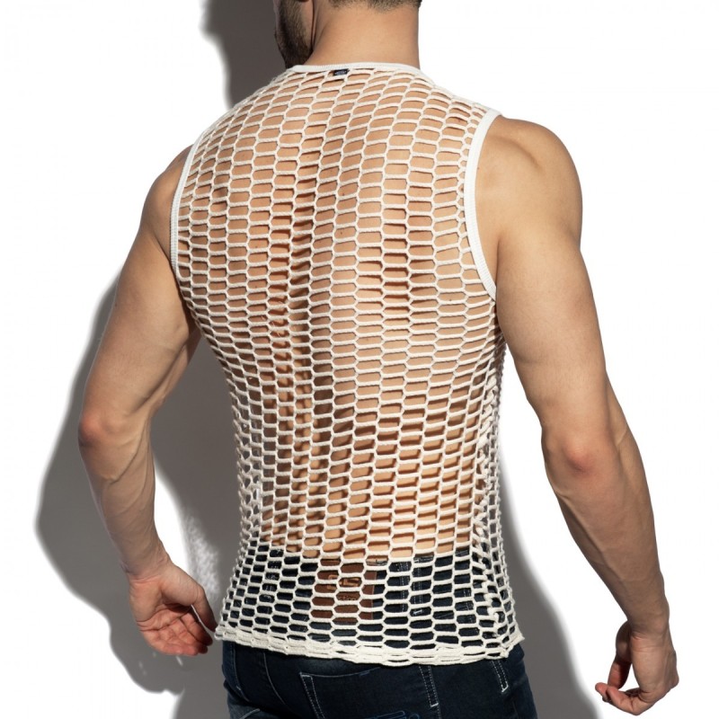 ES Collection TS365 Fishing Line Tank Top Ivory