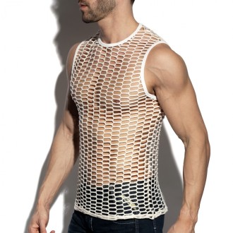 ES Collection TS365 Fishing Line Tank Top Ivory