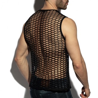 ES Collection TS365 Fishing Line Tank Top Black