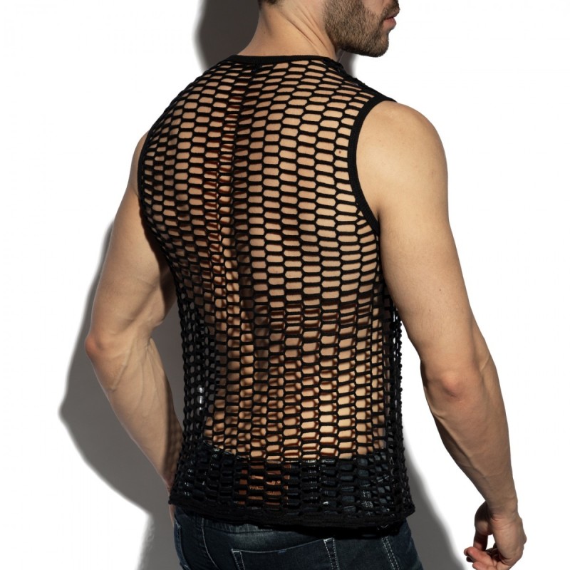 ES Collection TS365 Fishing Line Tank Top Black