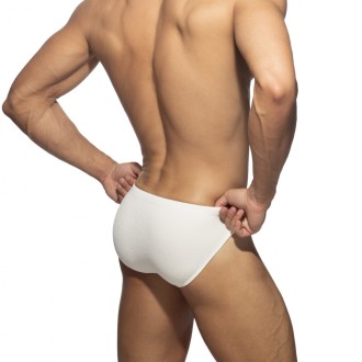 Addicted ADS376 Wrinky Swim Bikini Brief White