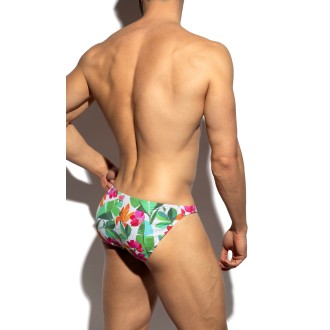 ES Collection Bold Flowers Bikini Brief White