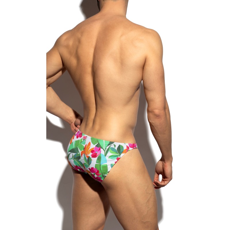 ES Collection Bold Flowers Bikini Brief White