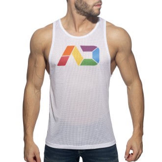 Addicted AD542 AD Rainbow Tank Top White