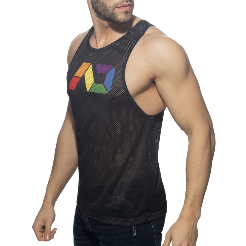 Addicted AD542 AD Rainbow Tank Top Black