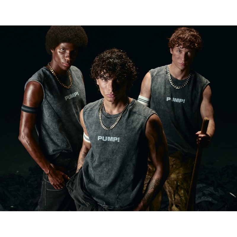 PUMP 14026 Black Washed Tank Top