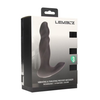 Levelz Vibrating and Thrusting Silicone Prostate Massager - Black