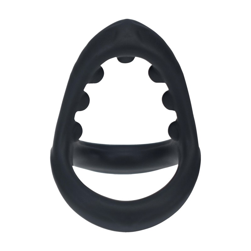 Levelz Soft Bead Grip Silicone Cock and Ball Ring - Black