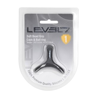 Levelz Soft Bead Grip Silicone Cock and Ball Ring - Black