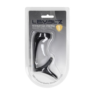 Levelz Tri O Silicone Shaft Cock and Ball Ring - Black Levelz Tri O Silicone Shaft Cock and Ball Ring - Black