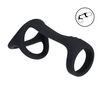 Levelz Tri O Silicone Shaft Cock and Ball Ring - Black