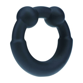 Levelz Metal and Silicone Cockring - Black