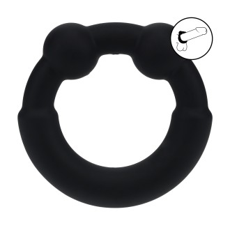 Levelz Metal and Silicone Cockring - Black