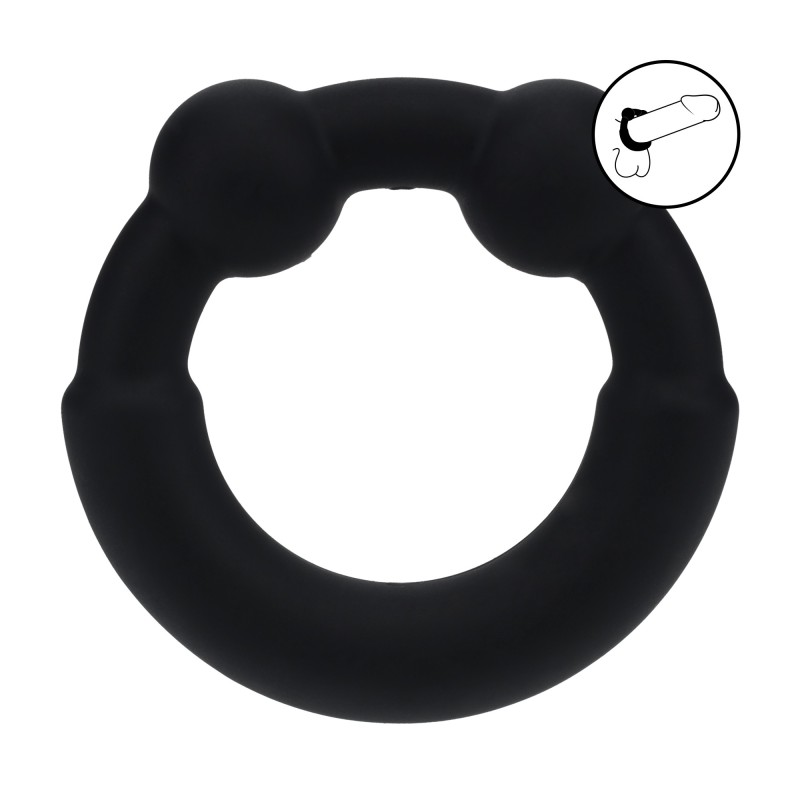 Levelz Metal and Silicone Cockring - Black