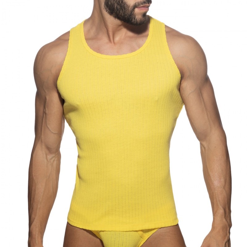 Addicted AD1378 Puff Tank Top Yellow