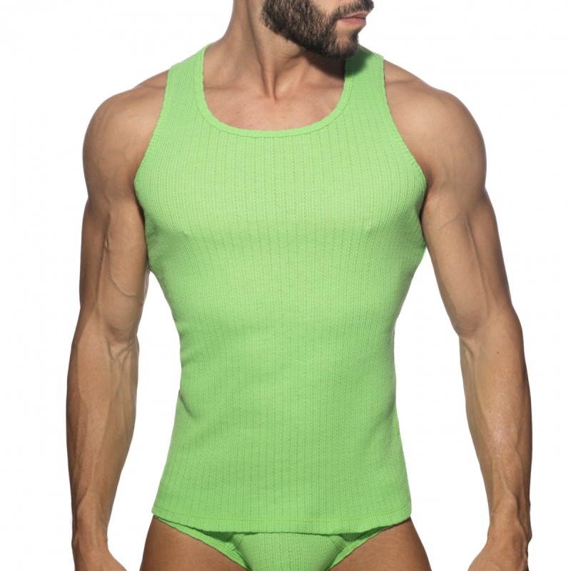 Addicted AD1378 Puff Tank Top Lemon Green