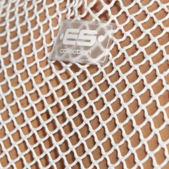 ES Collection TS338 Beachy Net Midriff Crop Top White