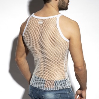 ES Collection TS336 Beachy Net Strap Tank Top White