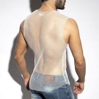 ES Collection TS334 Beachy Net Tank Top White