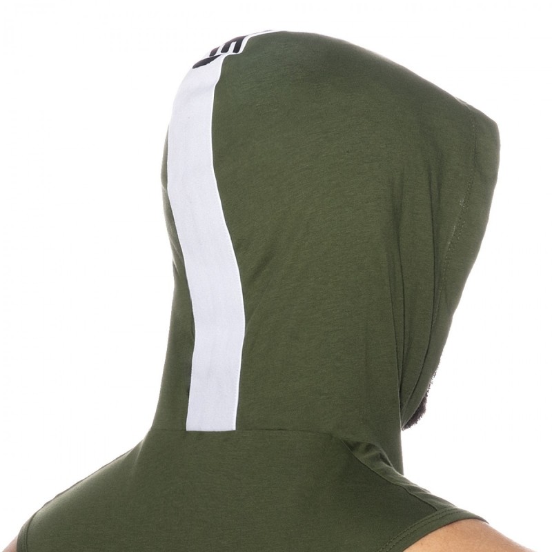Addicted AD1001 Band Cotton Hoody Khaky