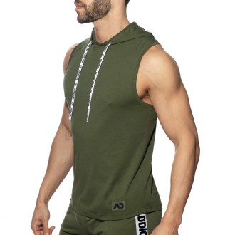 Addicted AD1001 Band Cotton Hoody Khaky