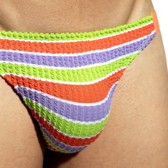 ES Collection 2617 70'S Stripes Swim Thong Neon Orange