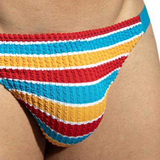 ES Collection 2617 70'S Stripes Swim Thong Turquoise ES Collection 2617 70'S Stripes Swim Thong Turquoise