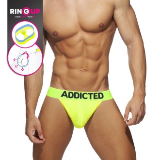 Addicted Ring Up Neon Mesh Bikini Neon Yellow